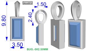 จี้เงินแท้ทรงบาแก็ตต์ประดับเรนโบว์มูนสโตนชุบดำ ของขวัญสำหรับเธอ - Product Image 5