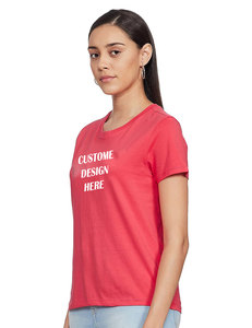 Max T-shirt solide à manches courtes pour femmes OEM Design personnalisé et logo imprimé T-shirts brodés OEM pour femmes - Product Image 3