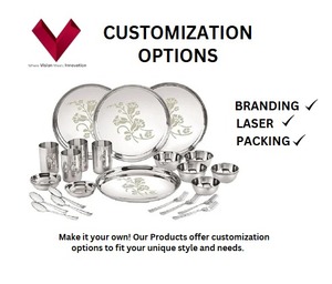 Service de table en acier inoxydable 24 pièces, best-seller 2025, avec design Ins, comprenant couverts, plats et assiettes à motif végétal - Product Image 3