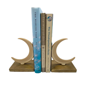 Sujetalibros de Metal con Forma de Luna Pulida en Dorado, Estilo Moderno, para Estantes, Soporte Decorativo para Libros Pesados - Product Image 1