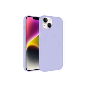 Funda de Silicona Compatible con MagSafe para iPhone 14 Plus, Color Lila Pastel, Carga Inalámbrica Suave, Protectora, en Caja - Product Image 1