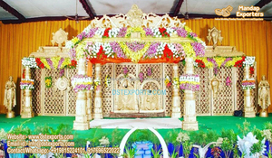 ตกแต่งเวทีงานแต่งงานแบบโรมันพร้อมประตู  แบบดั้งเดิมสไตล์ราชวัฒน์  สำหรับงานแต่งงานอินเดีย  งานแต่งงานแบบราชวงศ์  ตกแต่งอัลตาร์  สหรัฐอเมริกา - Product Image 2