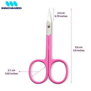 Ciseaux à cuticules en acier inoxydable incurvés avec manche en plastique rose, prix de gros, fabriqués au Pakistan, nouveau produit par INNOVAMED - Product Image 3