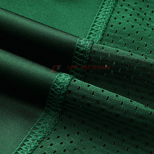 T-shirt en mesh pour homme, très tendance, design personnalisé sur toute la surface, respirant, couleur verte, séchage rapide, col en V. - Product Image 6