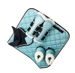 Complete Horse Riding Equipment Set with Quilted Saddle Pad Boots and Ear Net by TARIQ MFG CO - Product Image 4