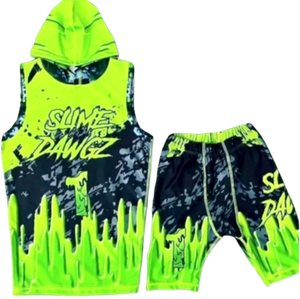 Uniformes de football 7v7 personnalisés pour équipes adultes, imprimés par sublimation, respirants, séchage rapide, grandes tailles, sans manches, compression Spandex/Nylon - Product Image 2