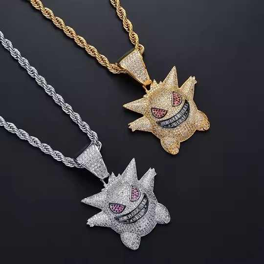Devil Face Customized Fine Jewelry Pendants & Charms Premium Quality Iced Out Moissanite Pendant With Gold Plating for Boys