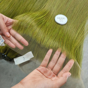 แฮร์พีเนตสำหรับต่อผมมนุษย์ดิบแบบเวียดนามมัดผมสีเขียวแบบสองชั้น - Product Image 4