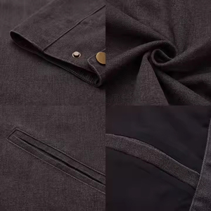Veste universitaire personnalisable 2025 pour hommes en toile 100% coton teint en fil Service OEM - Product Image 5
