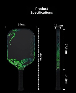 Paleta de Pickleball MST <span class=keywords><strong>Jonah</strong></span> Green Mamba con Superficie de Goma, 16mm, Perímetro de Espuma EVA EPP, Punto Dulce Amplio, Entretenimiento - Product Image 4
