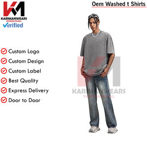 Men's Oversized Cotton T-Shirt Pack Vintage Washed Tee Casual Summer Short Sleeve Basic Loose Fit <b>Tops</b> - Product Image 3