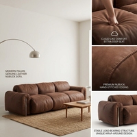Großhandel Echtes Italienisches I-förmiges Europäisches Reines Ledersofa, Modernes Luxus-Eckledersofa