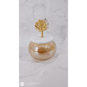 Elegante tarro de almacenamiento de cera para velas con diseño de hoja de aluminio superior perfecto para la decoración del hogar y la boda - Product Image 5