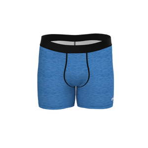 Calzoncillos bóxer deportivos de corte medio para hombre, 15/6 pulgadas, azules, de algodón y elastano tejido, talla XL - Product Image 3