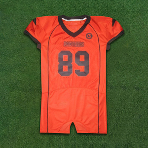 Camiseta de fútbol americano auténtica azul marino, tela de secado rápido, logotipos de equipos personalizados, proveedor de ropa deportiva personalizada de Pakistán - Product Image 6