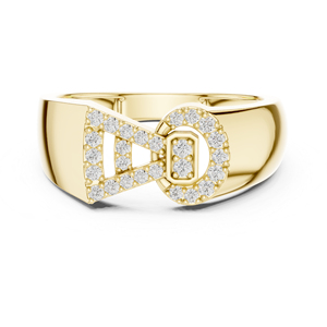 Anillo de Compromiso de Oro Amarillo de 14K con Diamante Redondo Cultivado en Laboratorio para Mujer |   Diamante Cultivado Nuevo - Product Image 1