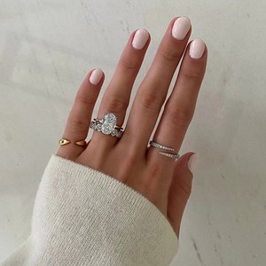 10k or laboratoire cultivé diamant alliance bague de fiançailles en or blanc avec coeur diamant lunette éternité bande laboratoire diamant bijoux - Product Image 5