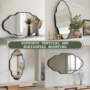 Best-Selling Modern Metal Frame <b>Wall</b> Bathroom Mirror Scallop-Design Glass for Home Decor for Living Room Bedroom Dining Weddings - Product Image 5