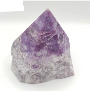 LEPIDOLITE-Puntos de cristal crudo/punto de lepidolita semipulido, torres de punto, piedras de punto crudo - Product Image 3