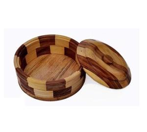 Caja Chapati de madera personalizada a precio atractivo, vajilla de boda, caja Chapati con tapa de madera, fabricante de la India, caja de madera para servir - Product Image 1