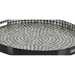 Plateau moderne en résine de bois de qualité arabe, fait à la main, incrustation de nacre écologique, incrustation d'os de vente chaude pour la maison de restaurant - Product Image 3