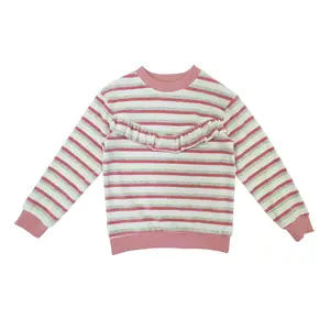 休闲风格s衬衫女童运动衫2-7岁儿童套头衫批发价100% 棉粉色丝绒
