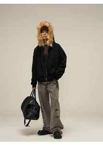 Venta al por mayor de encargo de los hombres Zip-up sólido peso pesado de algodón Sudadera con capucha recortada Boxy capucha de piel sintética con aspecto desgastado 100% algodón - Product Image 3