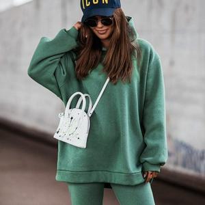 100% haute qualité nouveau Street Wear conception personnalisée lavé recadrée surdimensionné à capuche ensembles pantalons de survêtement pour les femmes du Bangladesh - Product Image 6