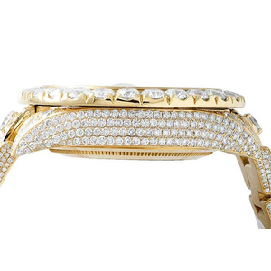 Reloj mecánico para hombre con cierre oculto hecho de acero inoxidable y diamante de moissanita que le da un estilo único con claridad VVS - Product Image 6