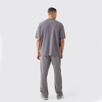 Pantalon de survêtement homme grande taille en toile 400 GSM de haute qualité, respirant, antistatique, coupe mi-large, style streetwear ample, taille élastique