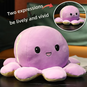 Aika <span class=keywords><strong>Peluche</strong></span> <span class=keywords><strong>Pieuvre</strong></span> Personnalisée Réversible Joyeuse et Triste, Animaux Marins en <span class=keywords><strong>Peluche</strong></span>, Breloque de Sac - Product Image 5