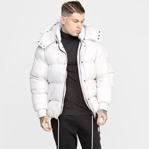 2025 vente en gros personnalisé hommes doudoune nouveau Design mode matelassé Bomber veste capuche blanc imperméable bulle manteau fourrure hiver - Product Image 2