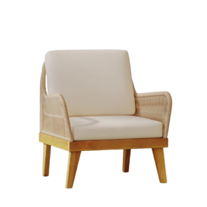 Sillas de Salón Hechas de Madera y Ratán, Combinadas con Asientos de Espuma Gruesa y Tela Suave - Product Image 6