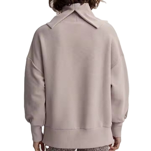 Sudadera Casual de Algodón 100% para Mujer, Nueva, de Alta Calidad, Ecológica, Transpirable, Antiarrugas, con Cuello Alto - Product Image 4