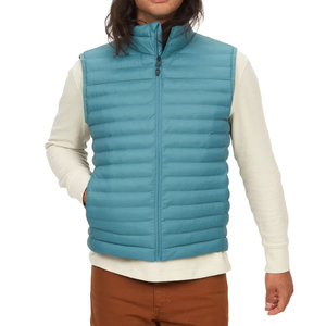 Veste légère en duvet micro bouffant matelassée et chaude pour hommes, veste d'hiver décontractée sans manches, veste en duvet avec logo personnalisé - Product Image 3