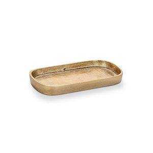 Lot de 3 plateaux de service en bois avec poignées dorées Finition foncée et plateau à café en bois naturel pour hôtels et restaurants - Product Image 6