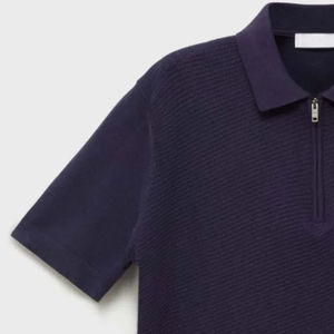 เสื้อโปโลผู้ชายผ้าฝ้าย100% เสื้อกอล์ฟแบบมีซิปเสื้อกอล์ฟแขนสั้นขนาดใหญ่พิเศษกันรอยยับ - Product Image 4