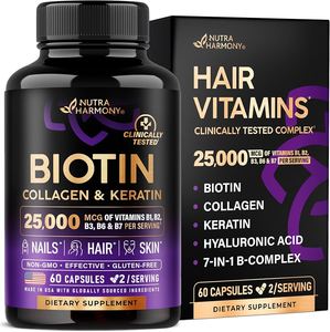 Suplemento de Biotina Más Vendido OEM/ODM para Piel, Cabello y Uñas, Fórmula Personalizada, Cápsulas de Biotina, Colágeno y Queratina - Product Image 1
