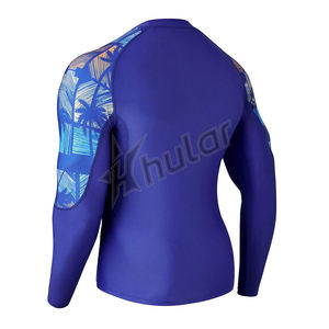 Chemise de compression de fitness pour homme Polyester Spandex O Neck Full Sleeve Rash Guard Taille personnalisée Respirant Anti-UV Techniques de lavage - Product Image 4