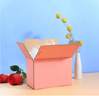 Logo personnalisé couleur rose envoi de boîtes en carton ondulé paquet d'expédition boîte d'expédition de vêtements boîte d'expédition postale