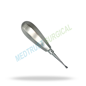 Élévateur dentaire chirurgical à pointe d'aile de 4 mm, courbé vers l'arrière, pour l'extraction dentaire et l'élévation radiculaire - Product Image 4