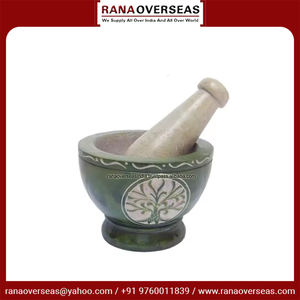 Juego de mortero y Maja de esteatita de nuevo diseño más vendido con talla de árbol para pulverizar hierbas, especias, granos y semillas - Product Image 3