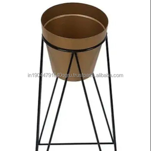 หรูหราทันสมัยสีดําทองออกแบบเรขาคณิตพื้นชาวไร่โลหะพร้อมขาตั้ง - Product Image 1