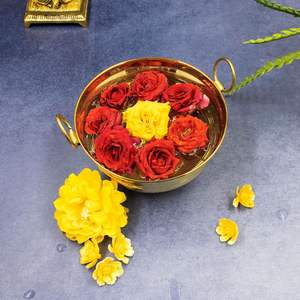 Bol de service en laiton antique bol décoratif en métal fait main pour table à manger et décoration de maison festive - Product Image 5