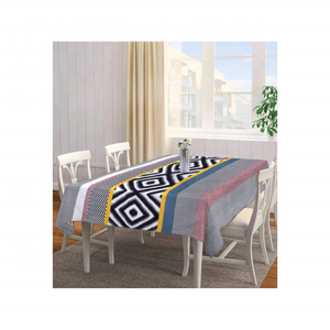 Nappe Durable Lavable en Machine Motif de Couleur Beige Solide 100% Coton Brodé GOTS Certifié en Gros 70x108 Pouces - Product Image 2