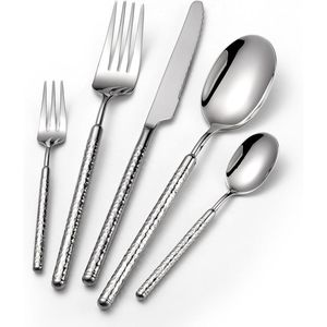 Ensemble de couverts en acier inoxydable de gros en Inde avec finition argentée et boîte en velours noir pour ustensiles de cuisine Ensemble de couverts de bonne qualité - Product Image 5