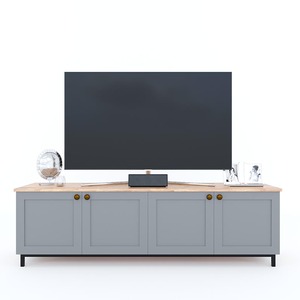 Mueble de TV Contemporáneo de Lujo de 160 cm en Madera de Caucho KTV68072 - Product Image 1