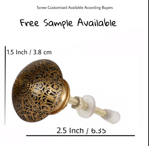 Meubles de luxe marocains poignées noir foncé or gravé fleur boutons en laiton travail à la main pour armoires chambre armoire tiroir - Product Image 3