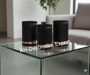 Modern Grey Metal Cylinder Flower <b>Vase</b> <b>Set</b> with Matt Finish Portable Tabletop Design for Home & Event Decor - Product Image 2