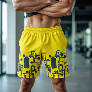 Shorts d'entraînement imprimés à taille élastique pour hommes Shorts de fitness personnalisés par sublimation Shorts de musculation pour hommes - Product Image 1